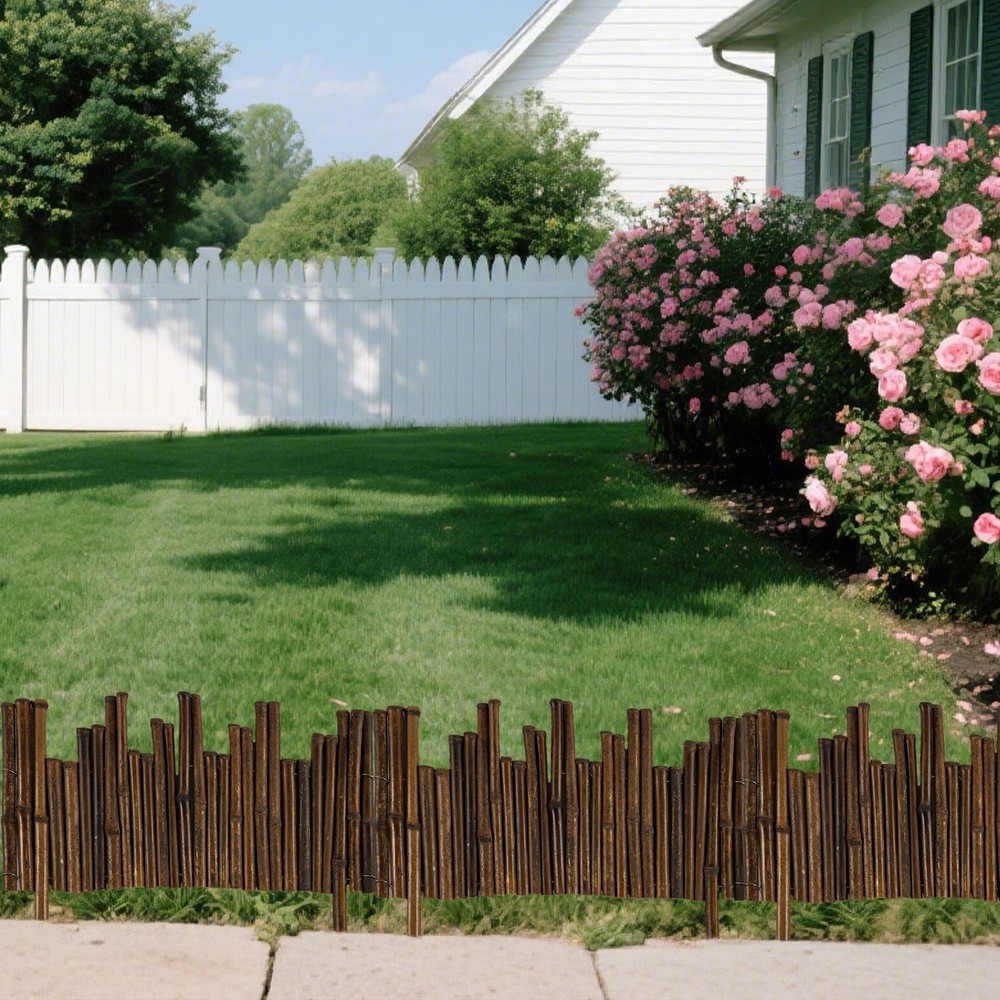 0.65ft * 2ft Natural Black Bamboo Border Edging