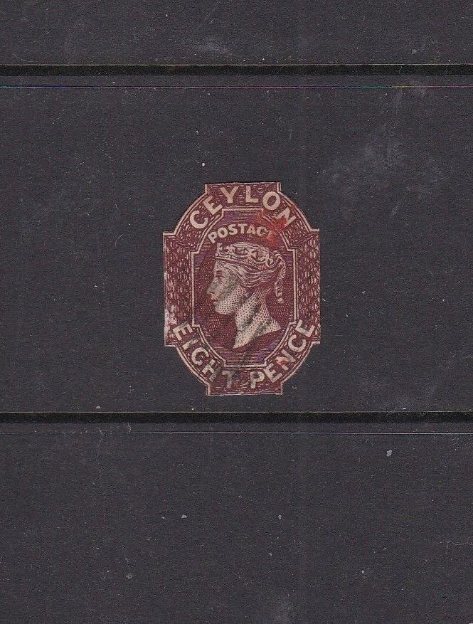 Ceylon 1863 8d Reddish Brown Cut to Shape Used SG56