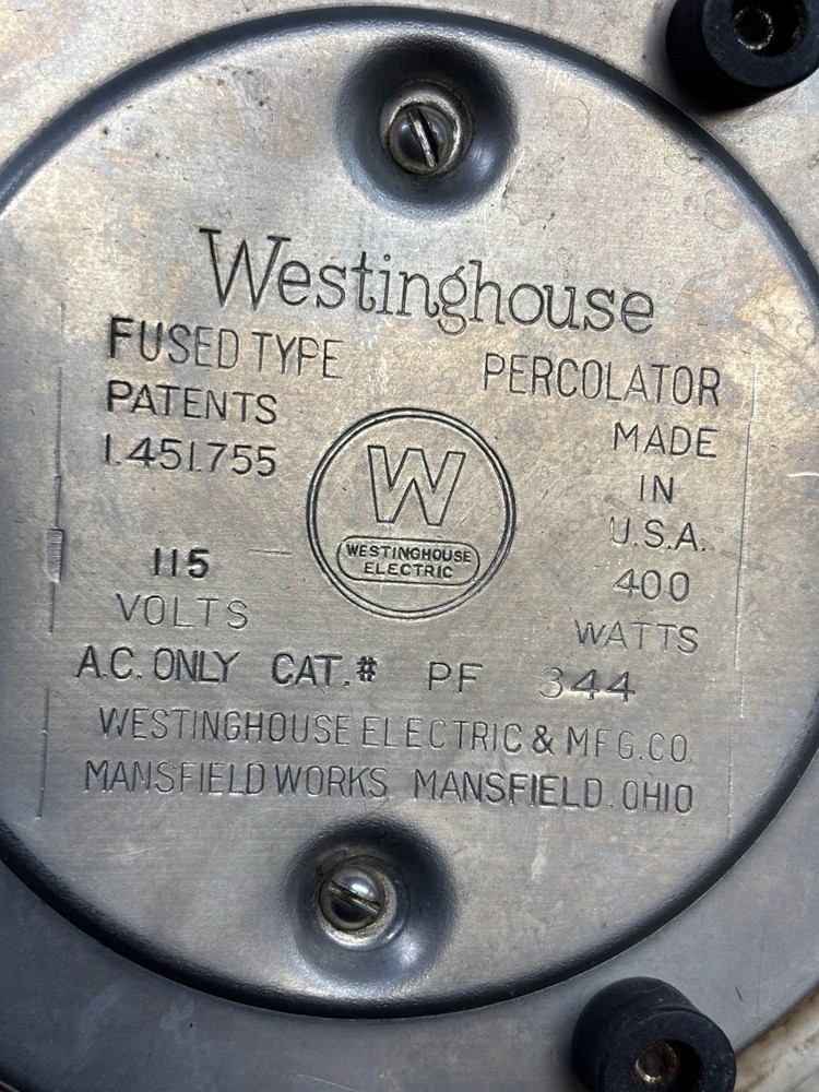 Art Deco Westinghouse Coffee Pot Percolator