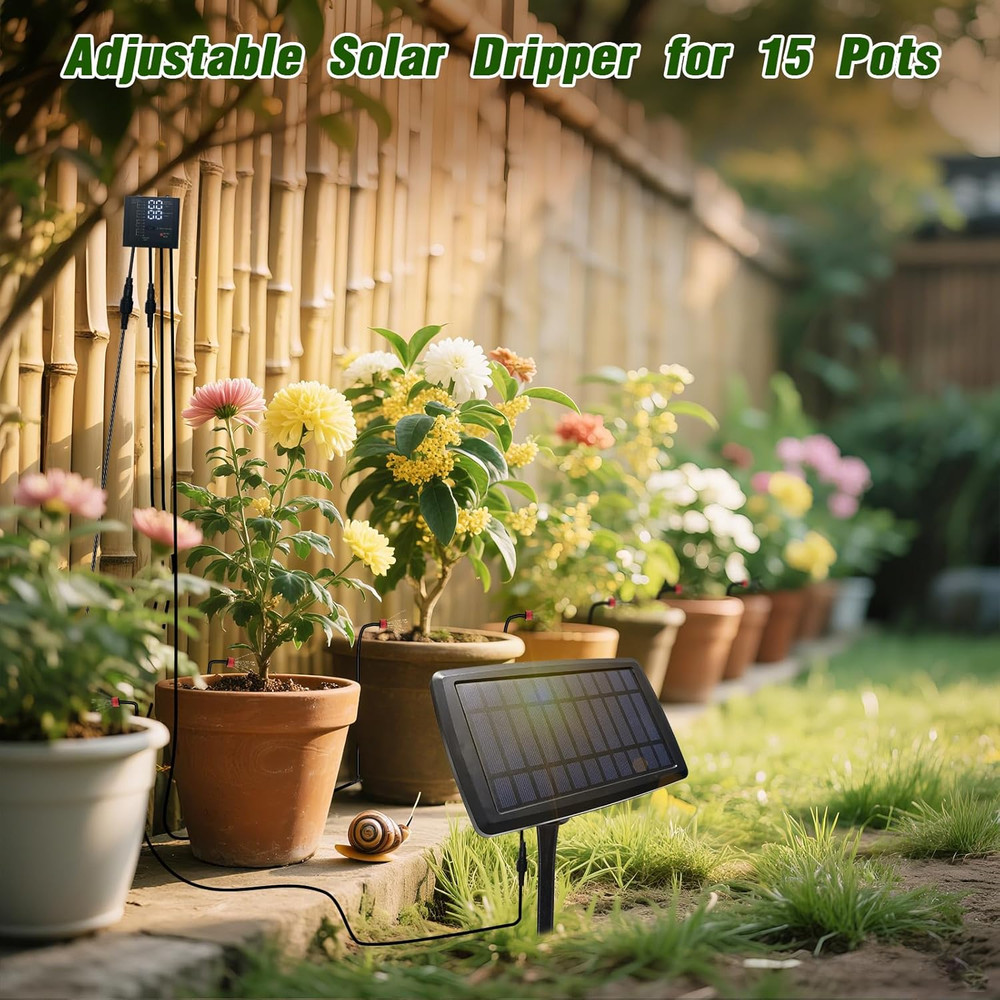 Solar Automatic Drip Irrigation Kit System, 12 Timer Settings Garden Irrigation