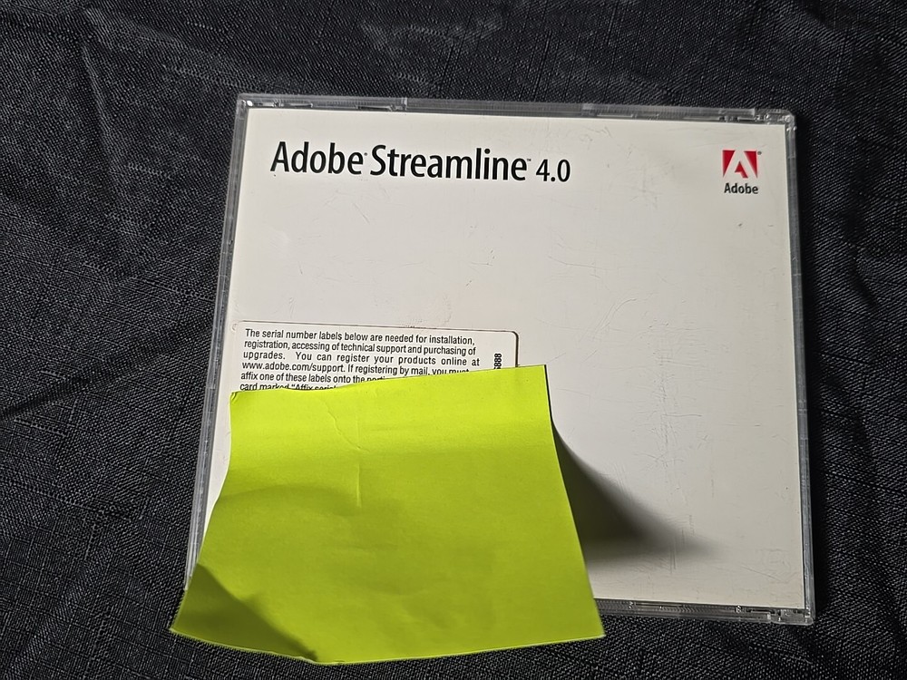 ADOBE STREAMLINE 4.0 CD FOR WINDOWS WITH SERIAL NUMBER LINE TRACING PROGRAM 2001