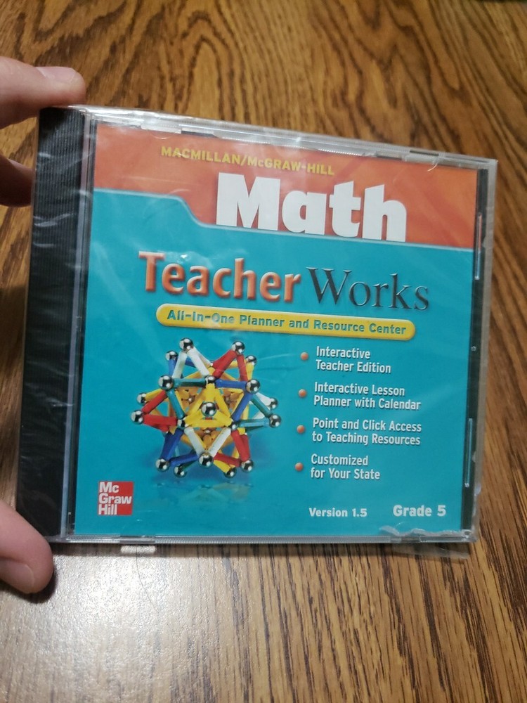 Teacher Works / MATH - Grade 5 Macmillan/McGraw-Hill CD-ROM / PC Version 1.5 New