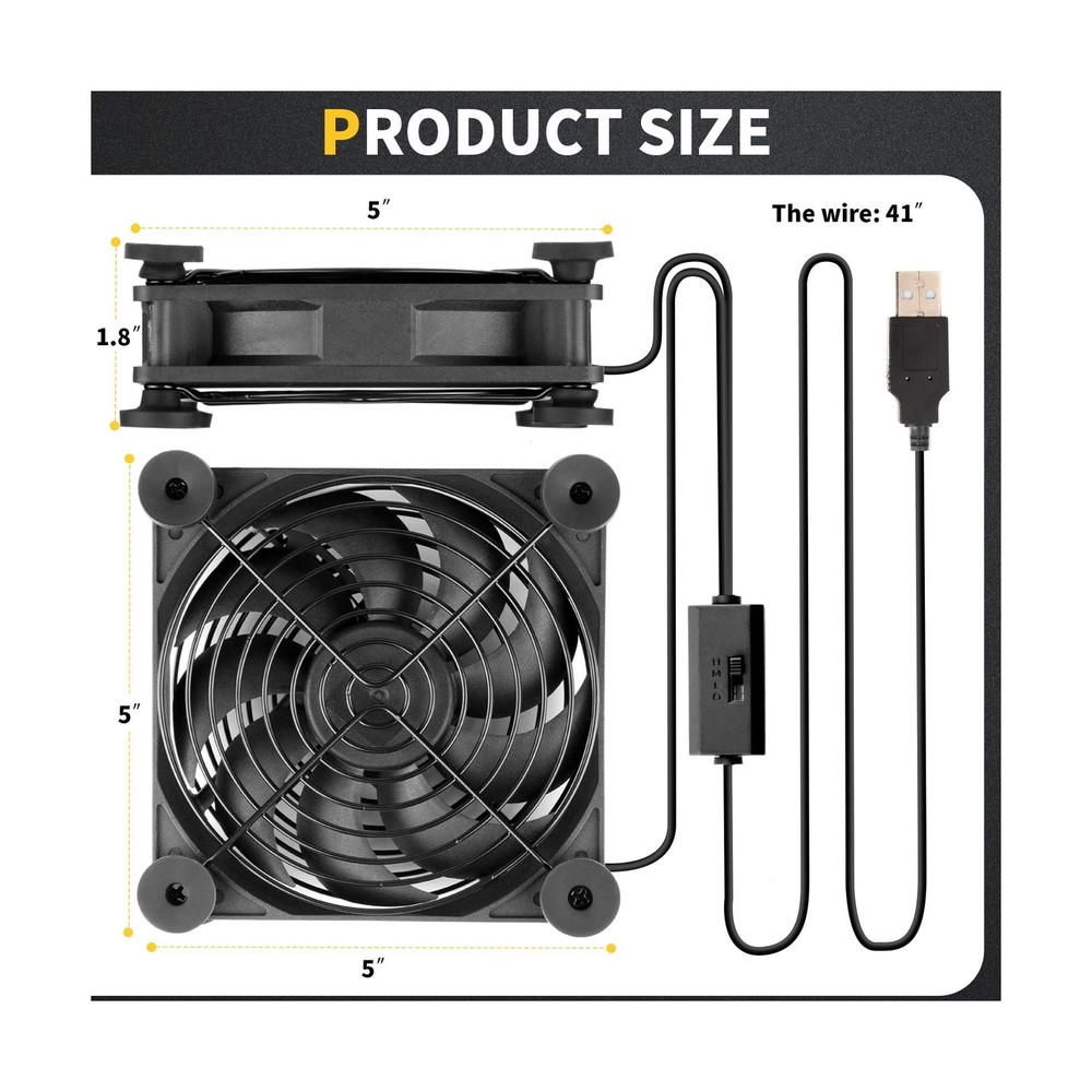 Quiet Dual 120mm 5V USB Computer PC Fan with Speed Controller,for R... Fast Ship