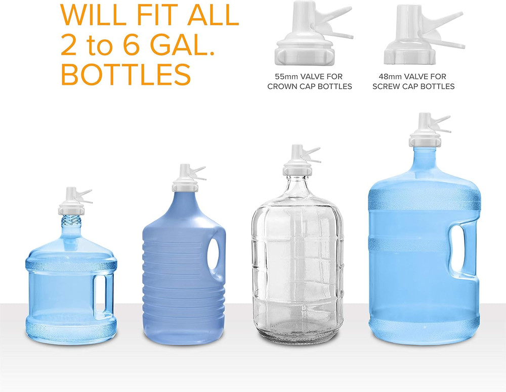 Brio Stainless Steel 3-5 Gallon Water Jug Stand and 2 Dispenser Valves, Non Slip