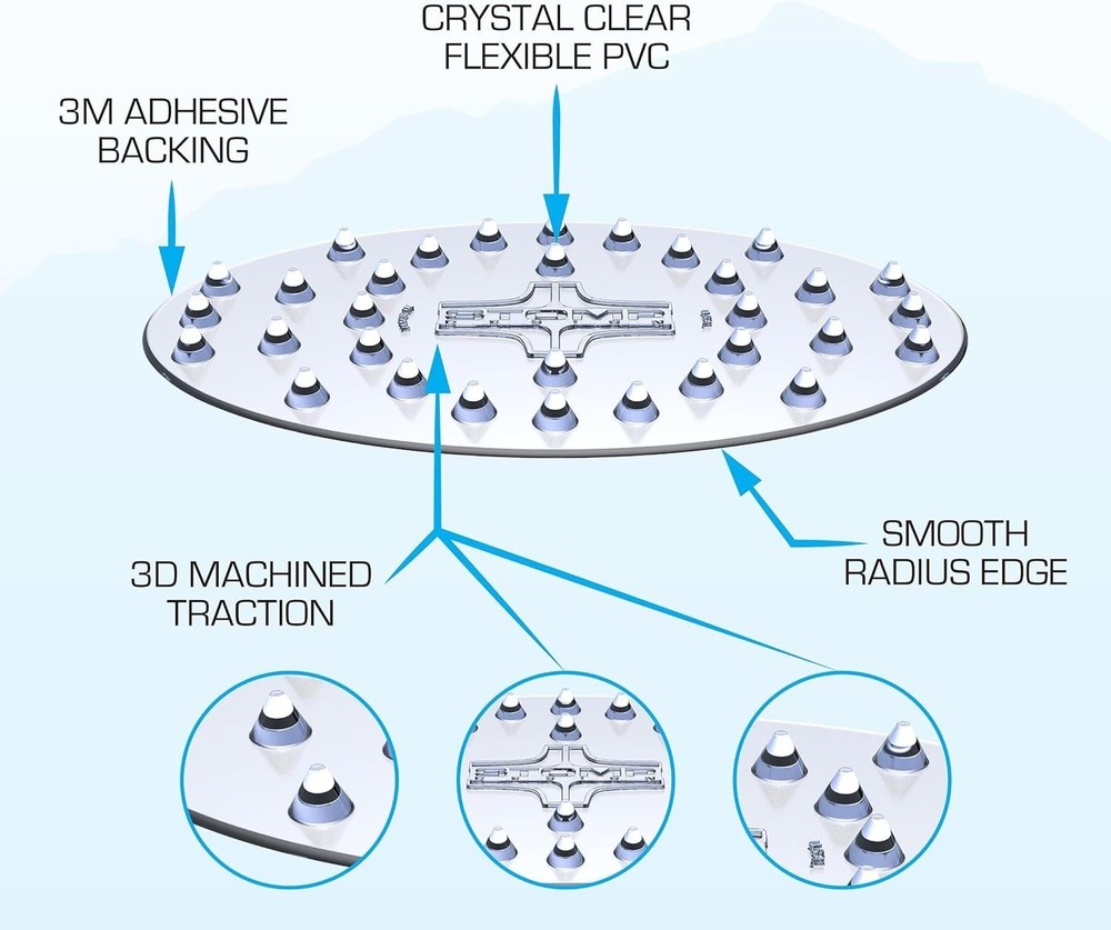 Premium Snowboard Stomp Pad Oval Old School Collection 3D Design Clear