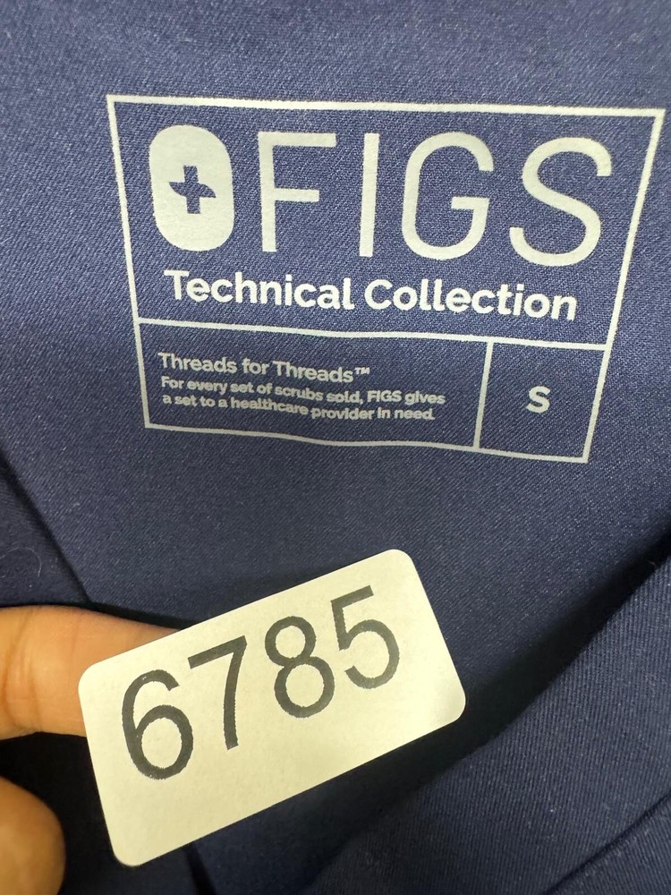 Figs Womens Scrubs Top Technical Shirt Blue Size S