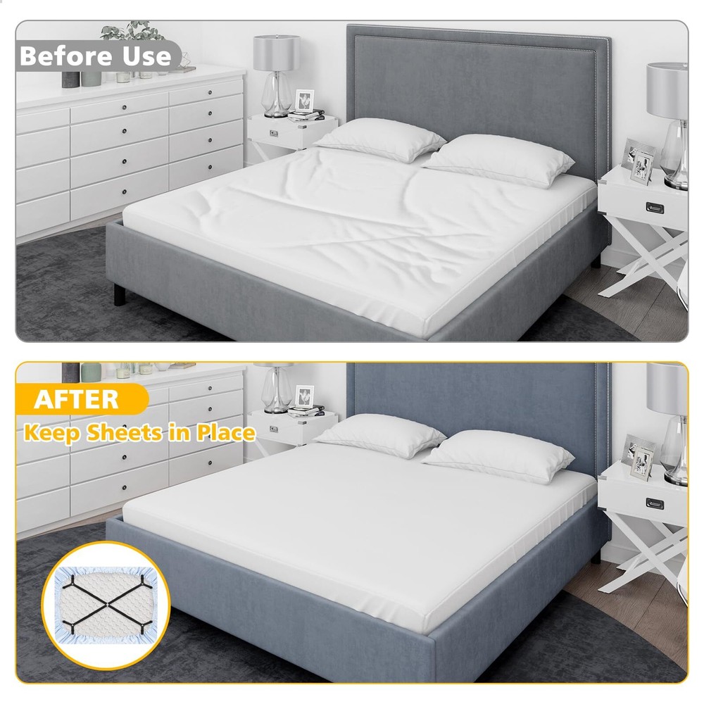 Bed Sheet Holder Straps Adjustable Sheet Stays Keepers With Elastic Bands