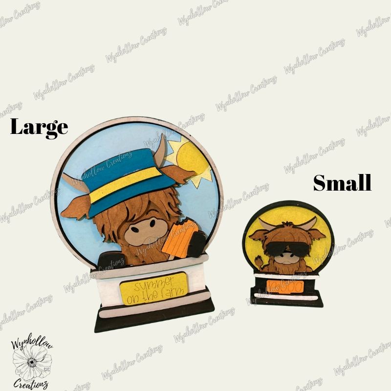 Highland Cow Summer Interchangeable Snow Globe