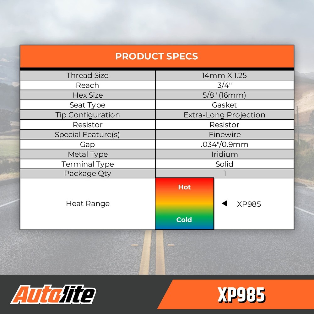 Autolite Iridium XP Automotive Replacement Spark Plugs, XP985 (4 Pack) 4-Pack