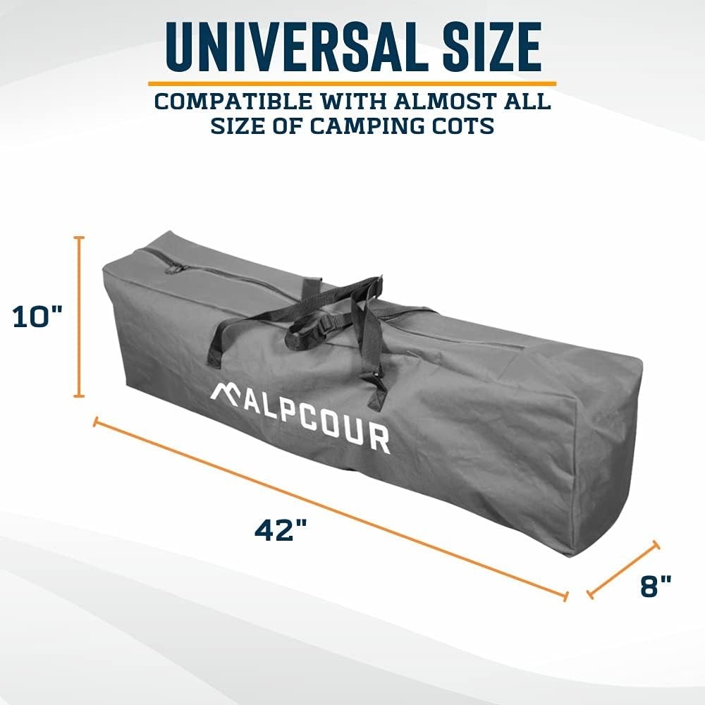 Durable Lightweight Grey Camping Cot Bag Water Resistant Storage Solution
