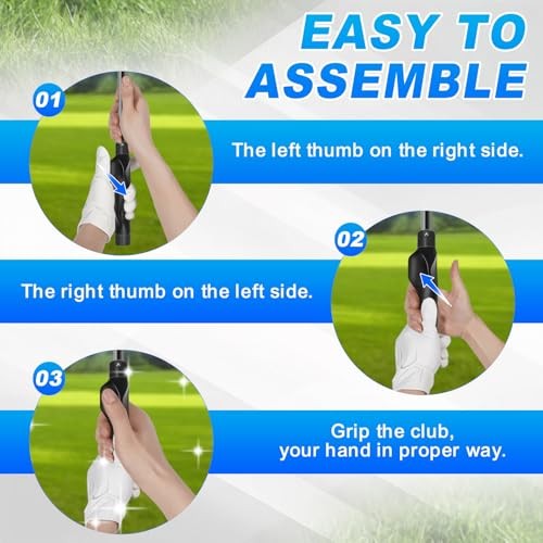 Golf Grip Trainer, Golf Club Grip, Golf Grip Training Aid, Helps black 1Pack