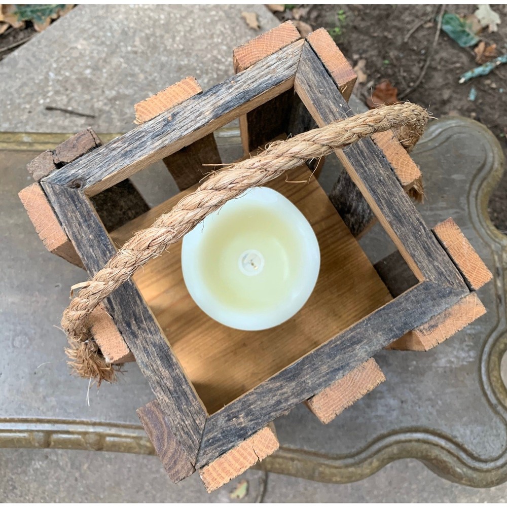 Rustic Repurposed Square Candle or Lantern Holder Woodworking
