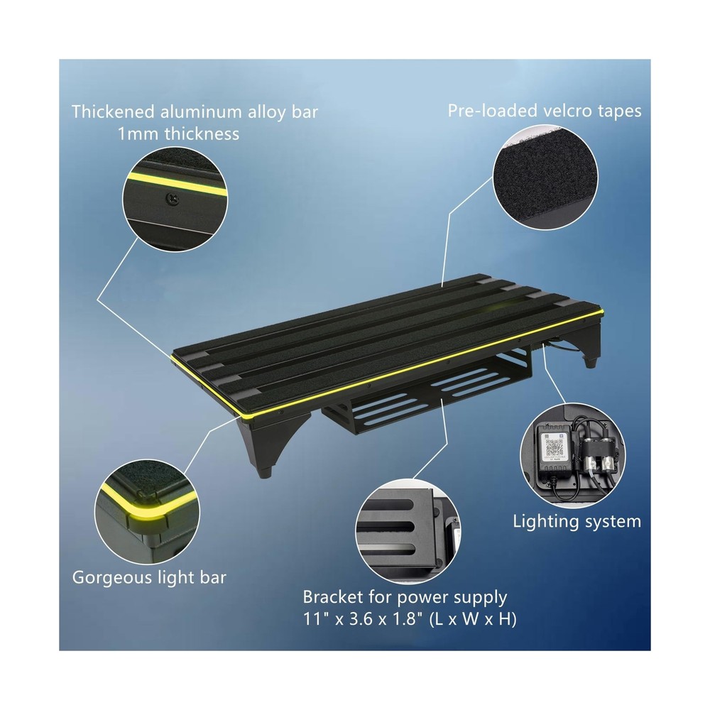 Music-Sync Lighting Guitar Pedal Board with Multiple Dynamic Lighting Effects...