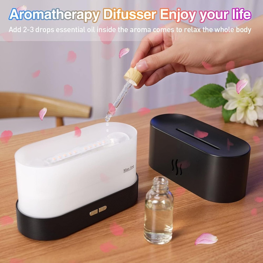 Flame Air Diffuser Humidifier, Upgraded Scent Diffuser for Essential Oils Home