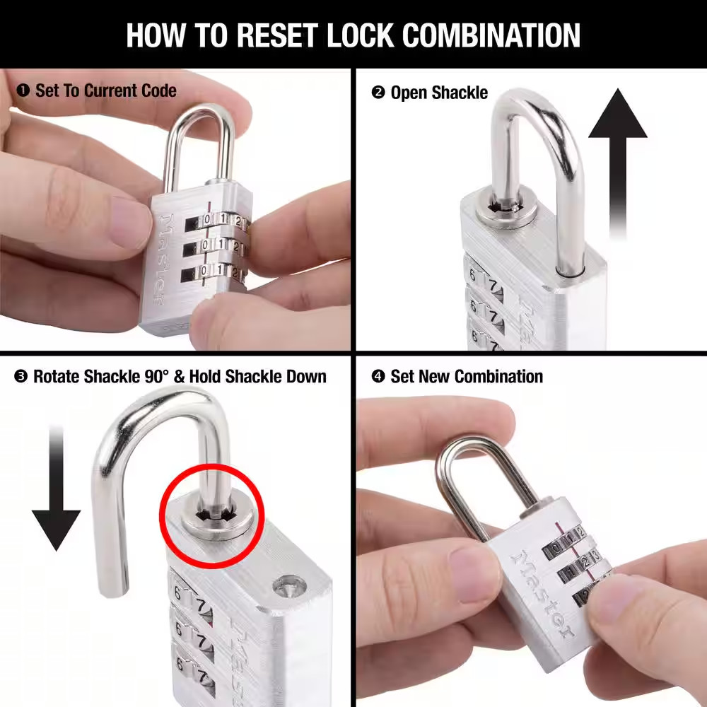 Combination Lock, Resettable 3-Dial