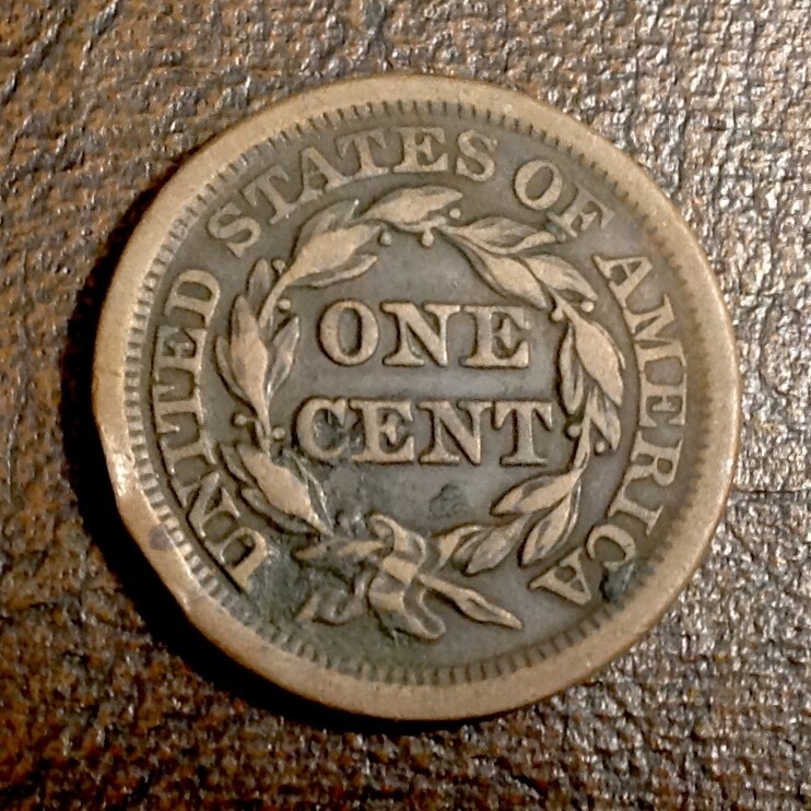 1853 Braided Hair US Large Cent cd -