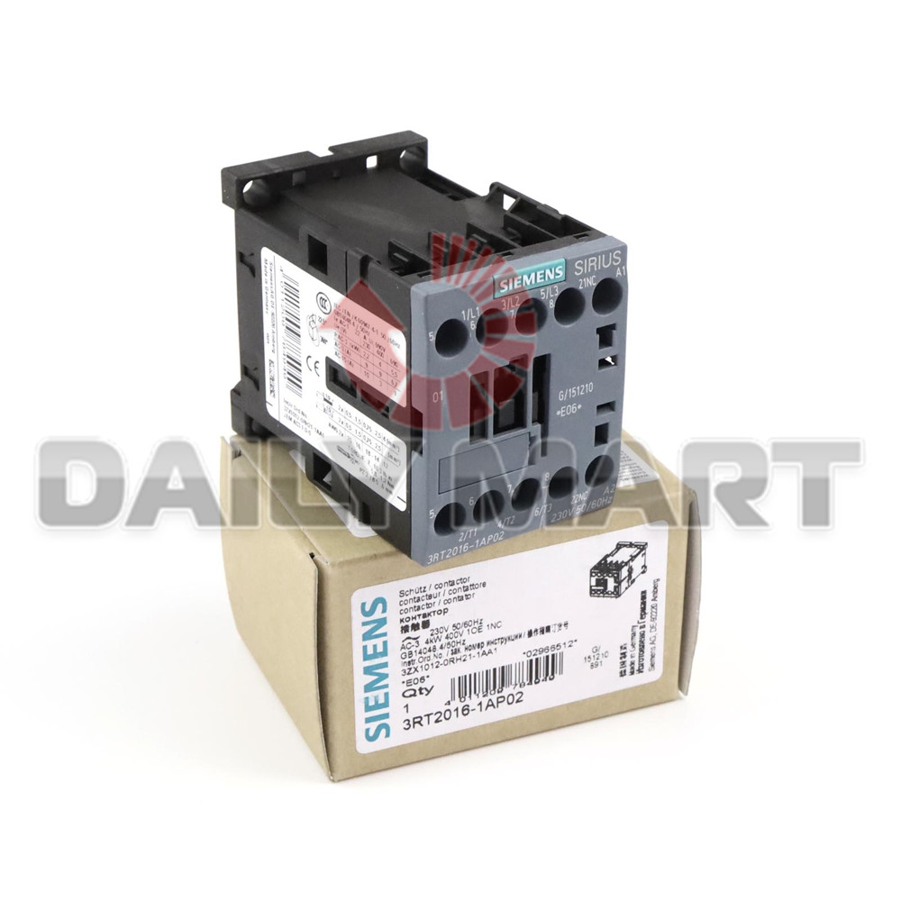 New In Box SIEMENS 3RT2016-1AP02 Contactor