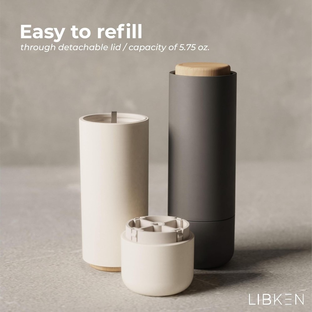 Non-Spill Salt and Pepper Grinder Set - Adjustable Ceramic Grinder -Minimalistic