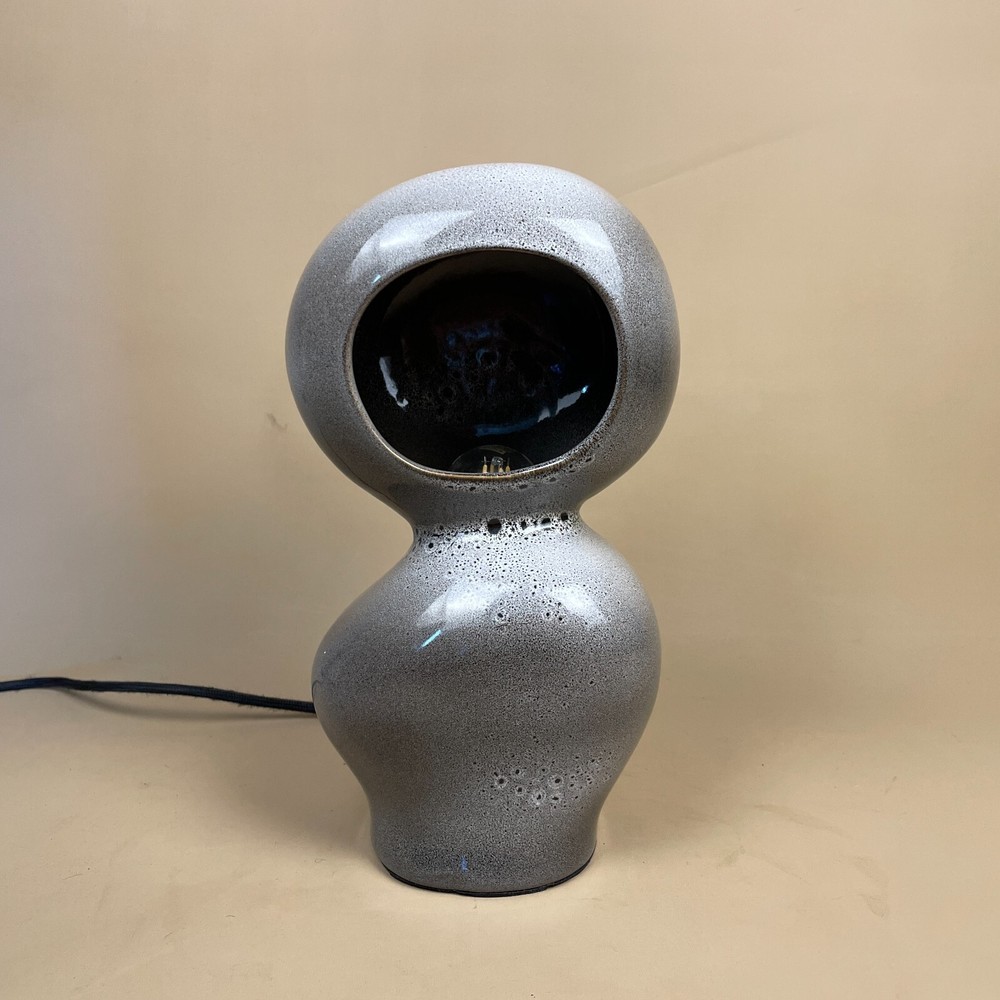 H&M Home Ceramic Grey Modern Lamp Bubble Rounded Shape Table Bedside Light