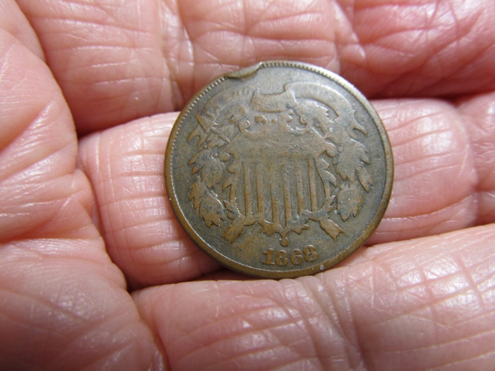 1868 Two Cent Piece~ Nice Circulated~ Better Date~ Low Mintage~