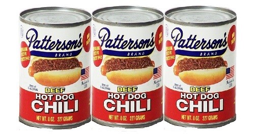 Patterson's Beef Hot Dog Chili 3 Pack