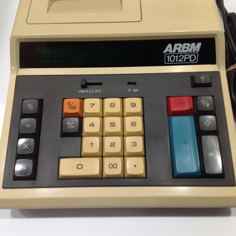 VINTAGE ARBM 1012PD CALCULATOR ADDING ELECTRONIC PRINTING MACHINE-READ