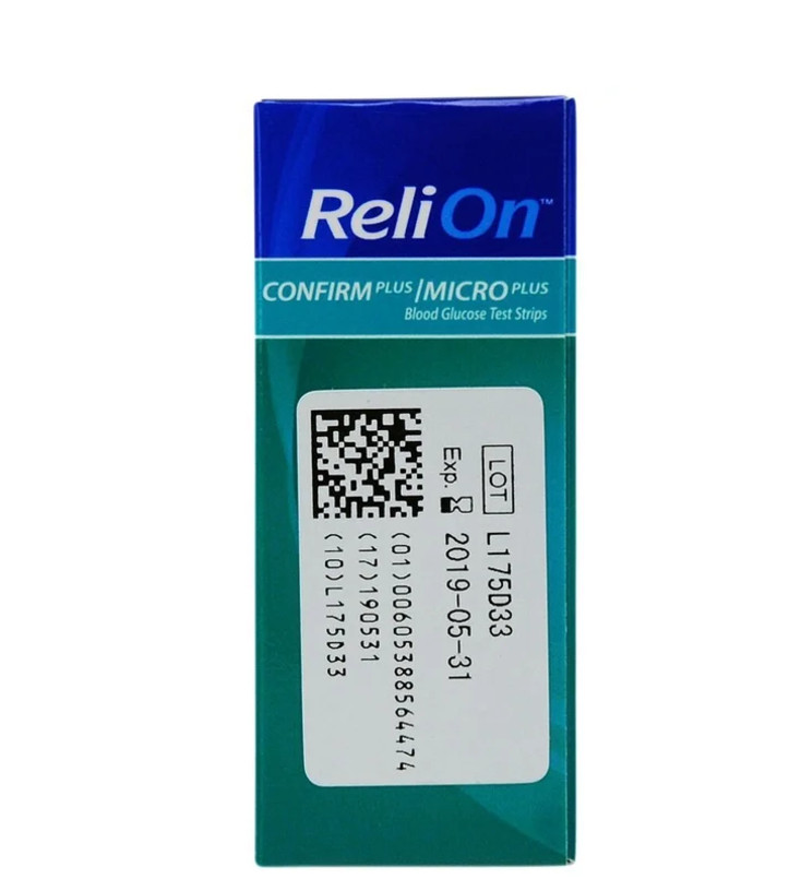 ReliOn Confirm Micro Blood Glucose Test Strips, 50 Count