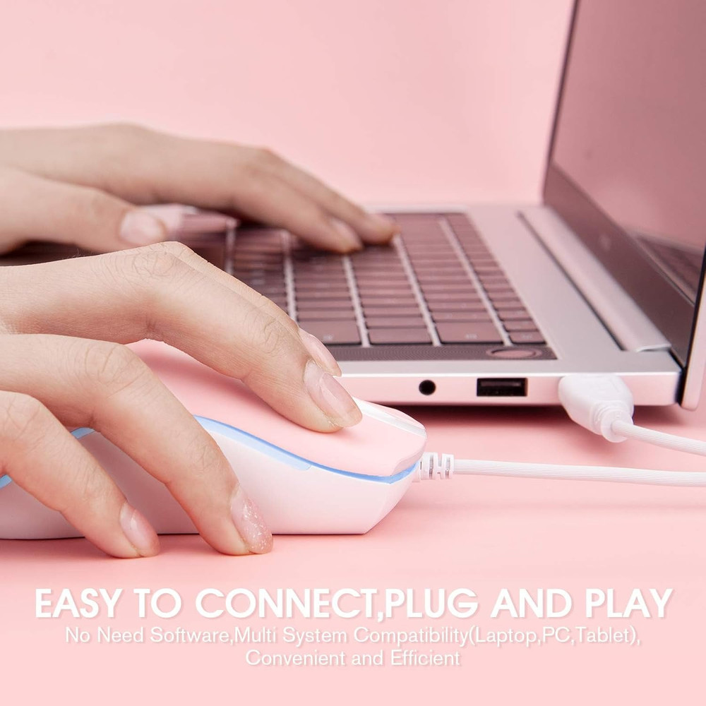 Wired Mouse, USB Computer Mouse,Rgb Optical Office Mice for Pc,Computer,Laptop,D