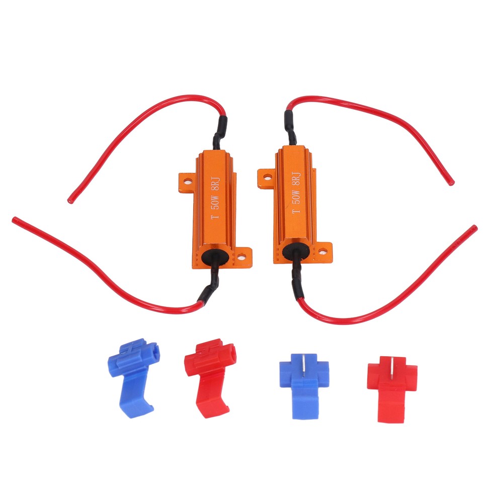 2 Sets Load Resistor 50W 8Ohm Error Accessory Kit For LED Light DRL