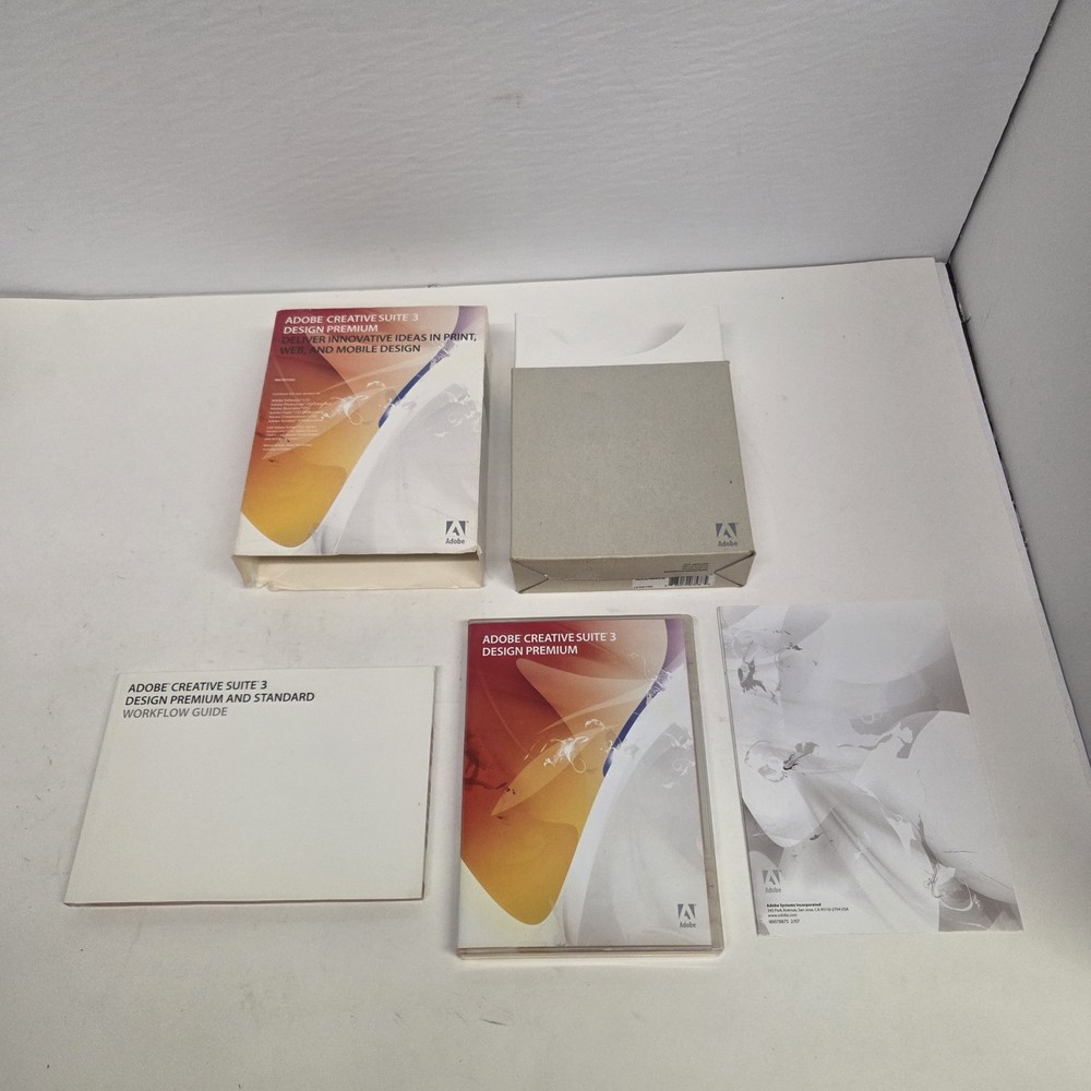 Adobe Creative Suite 3 Design Premium, 3 Disc Set, Box & Paperwork