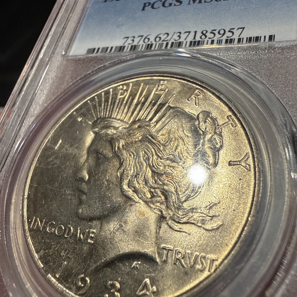 1934-D Peace Dollar PCGS MS62 Toned Better Date $1