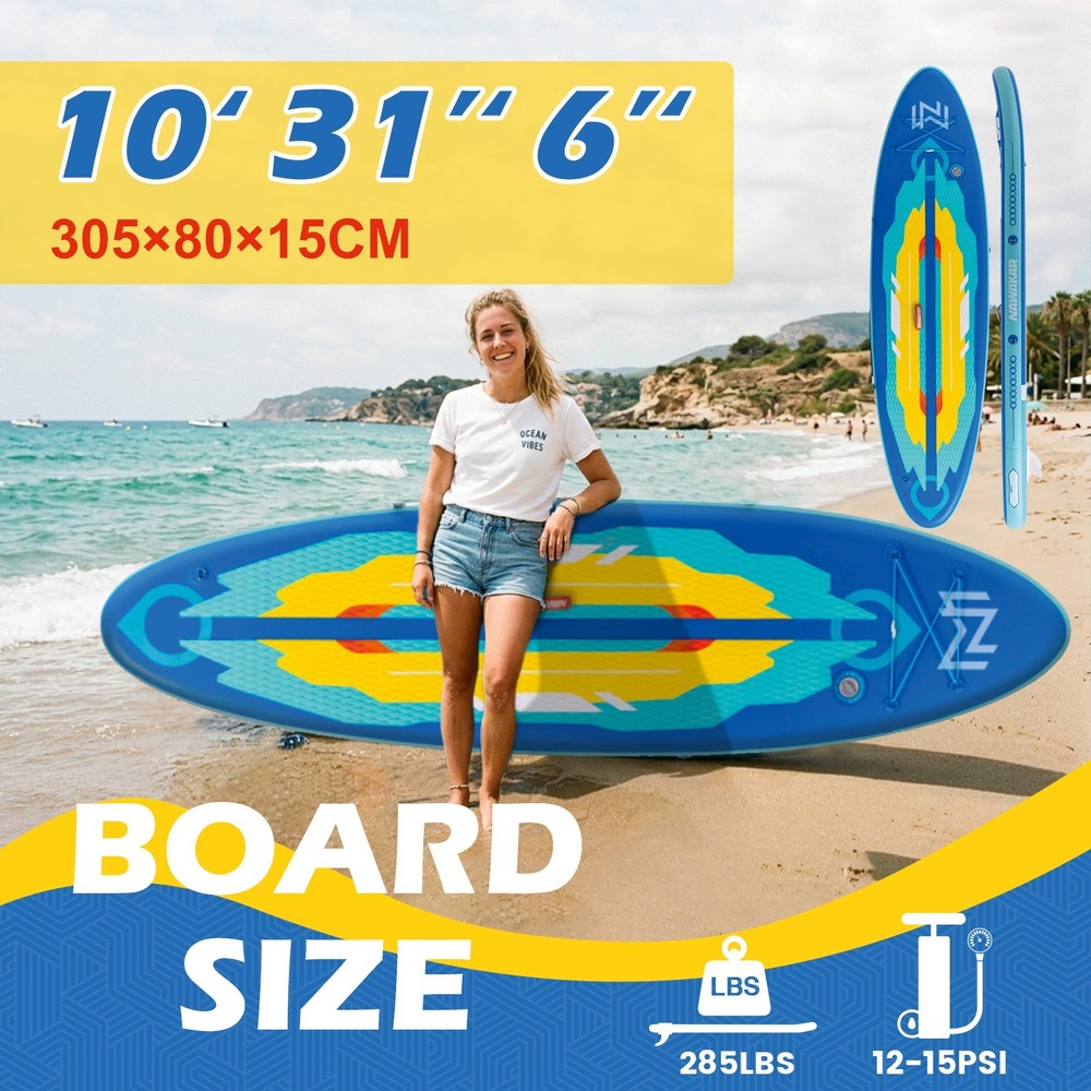 10ft Inflatable SUP Stand Up Paddle Board Complete Kit Non-Slip Deck Lightweight