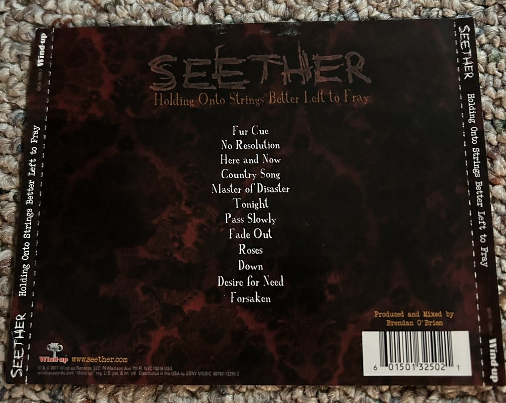 Seether Holding Onto Strings Better Left to Frayed- *Insert only -Autographed