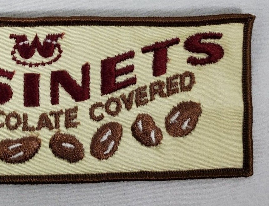 RAISINETS: Milk Chocolate Covered - Rectangle Sew on Patch - NOS - 002