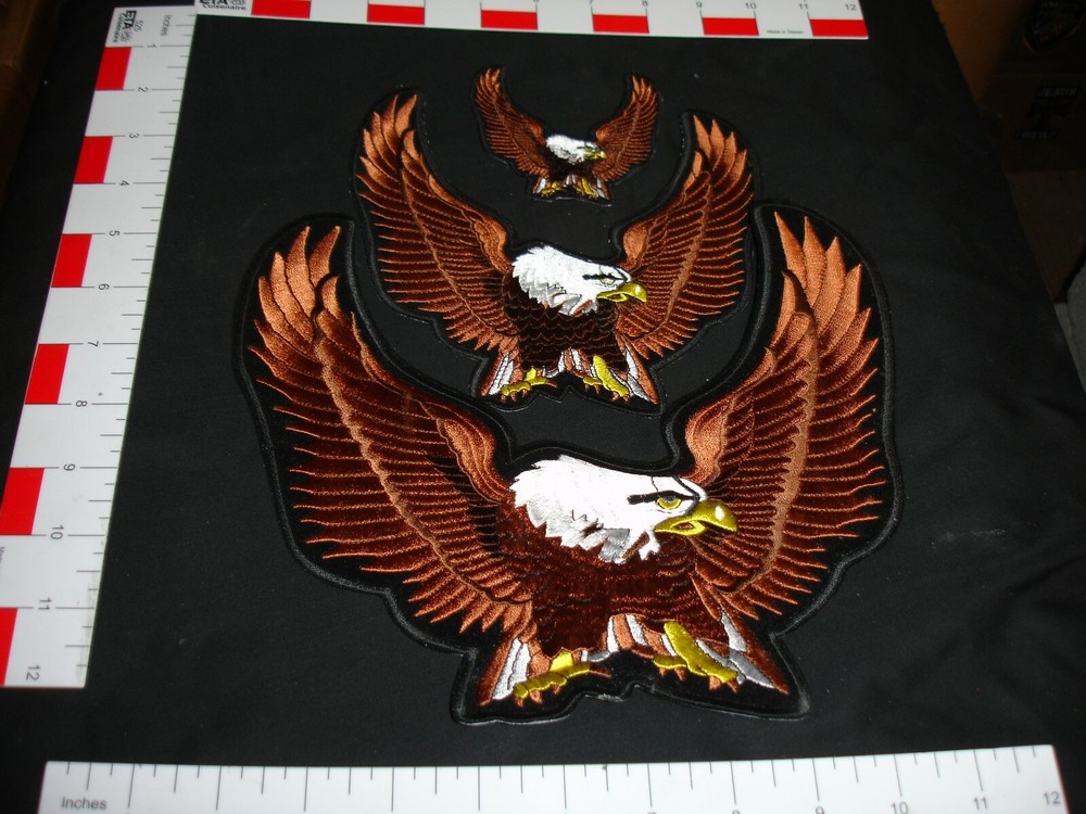 Eagle matching Patch set Large Medium Small 3 patch set Brown