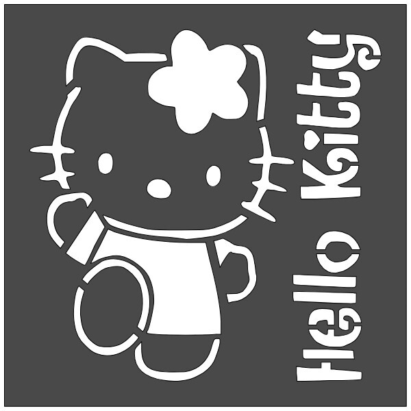 12"x12" Clear Plastic Stencil - Hello Kitty (MC732) (.007")*****