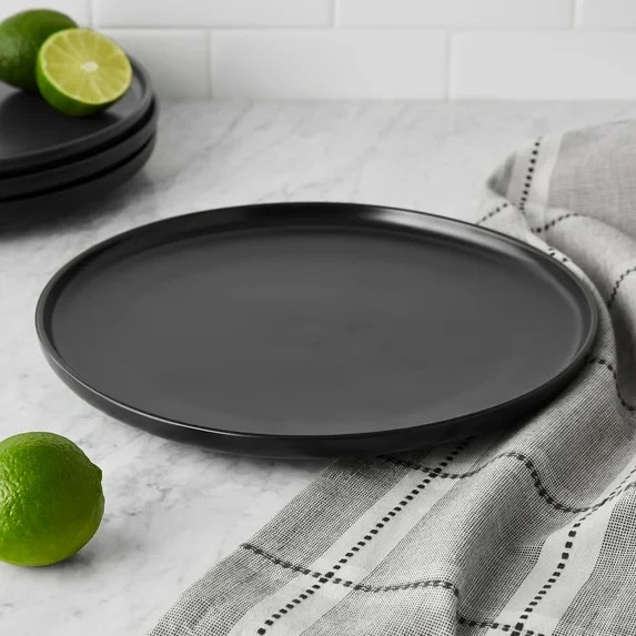 Mainstays Alessandra Matte Black Stoneware Dinner Plate 4 pack