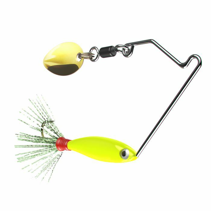 Fishing Lure, Dynamic Lures, MICRO SPINNERBAIT (Chartreuse)
