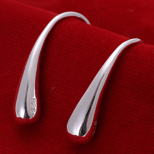 2PCS 925 Sterling Silver Threader Drop Dangle Hook Earrings teardrop hanging