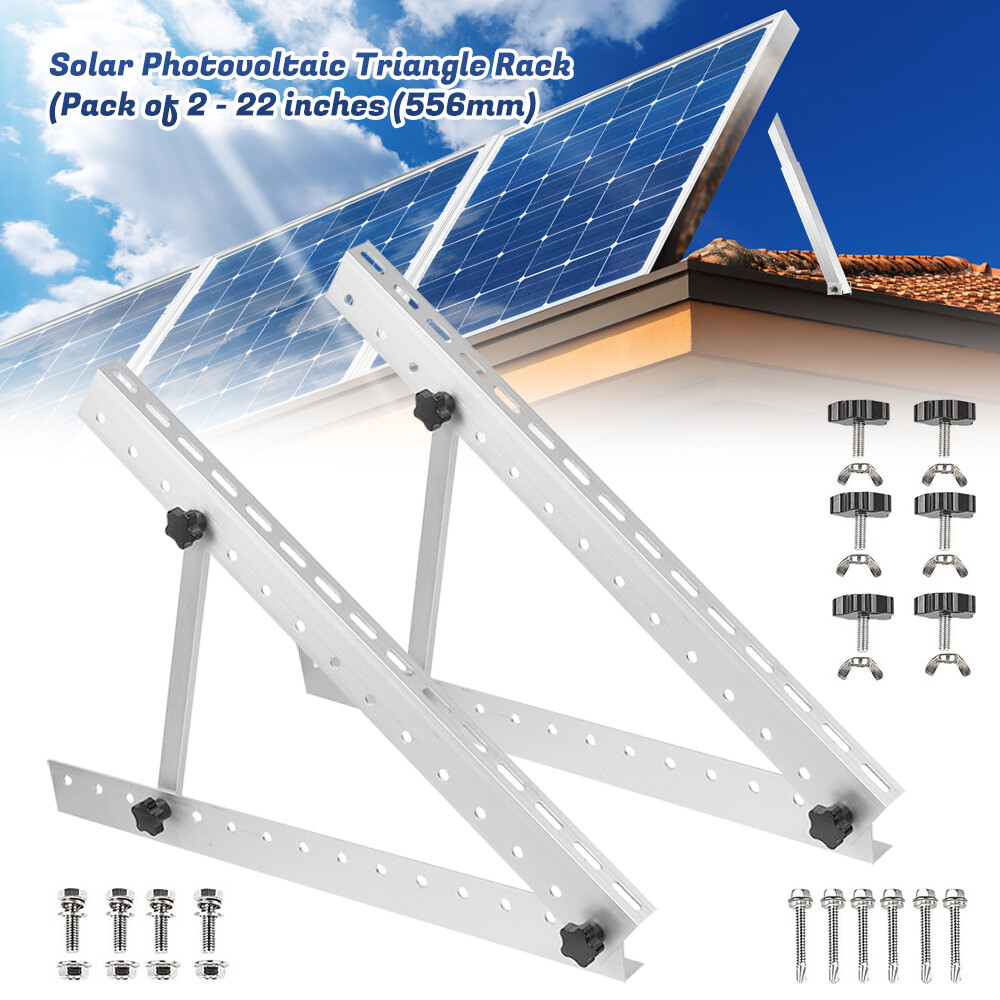 Angled Solar Panel Adjustable Mounting Frame Rails Brackets Tilt Shed Boat RV