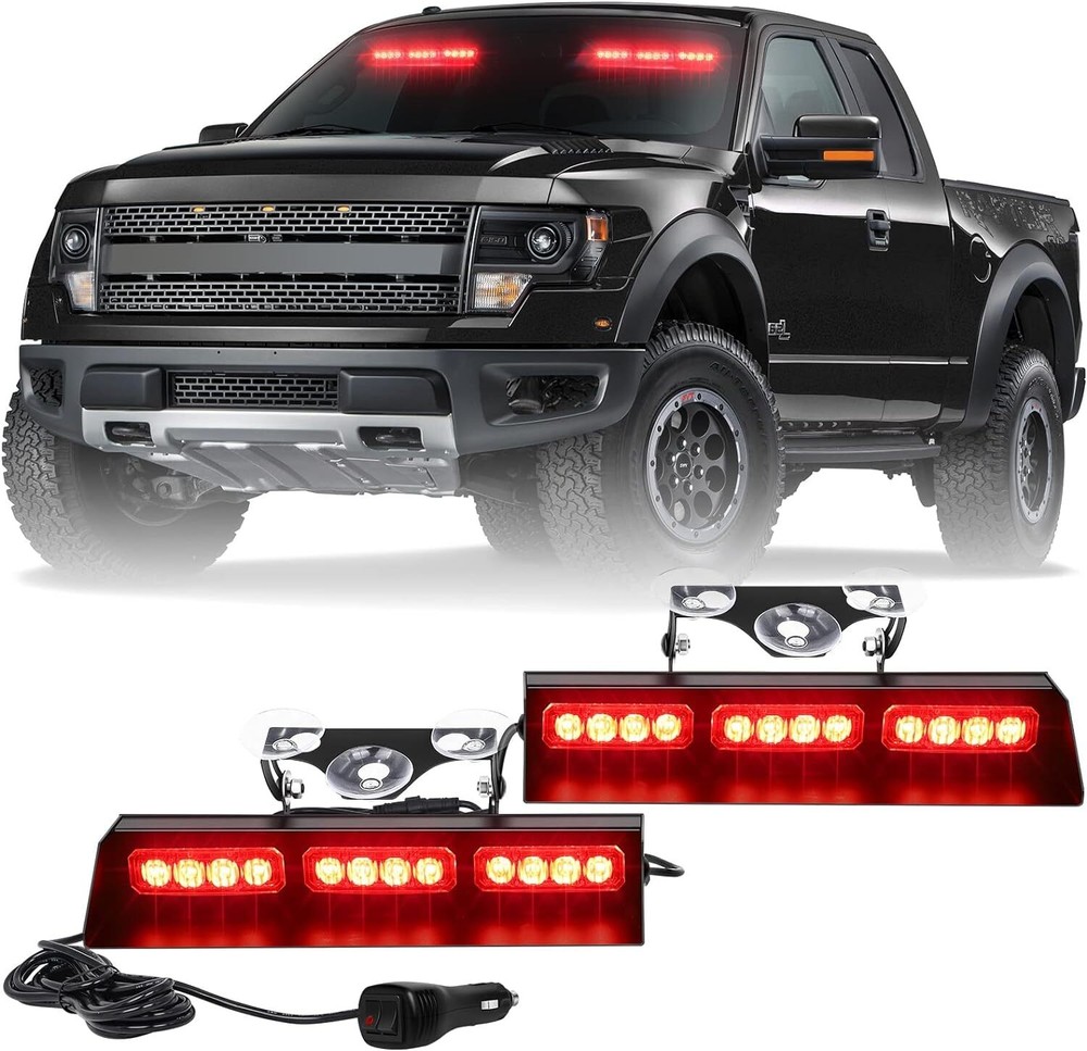 XRIDONSEN Emergency Dash Strobe Lights Bar Safety Warning Flash Windshield Light