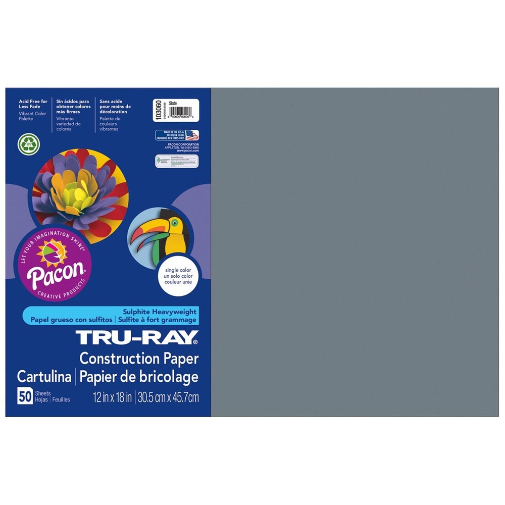 Tru-Ray Construction Paper 12x18" Slate