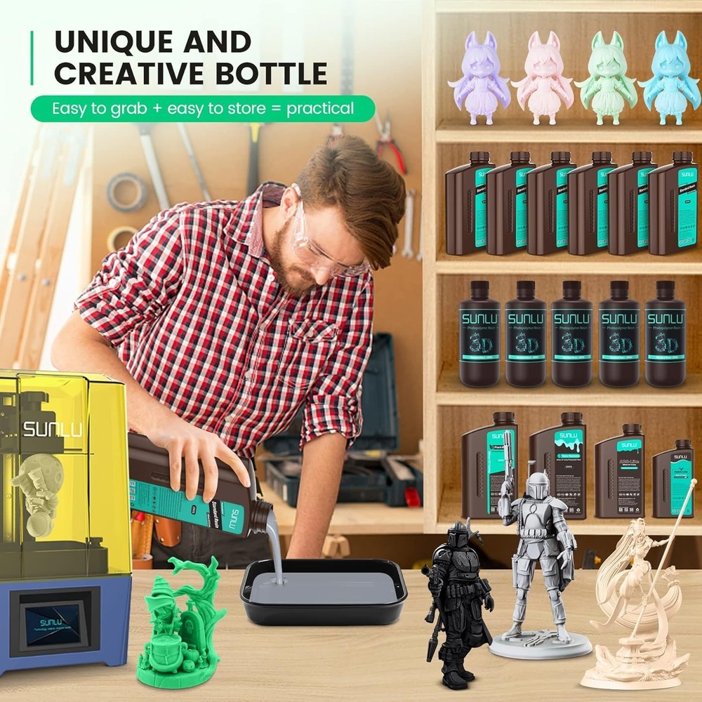 Clear Blue 3D Printer Resin 1kg - Fast Curing, High Precision, Low Odor