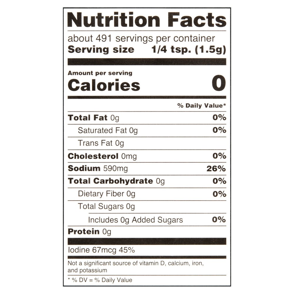 Great Value 12-Pack Iodized Salt - 26 oz Each, Essential for Kitchen & Meal Prep