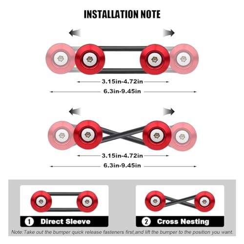 Bumper Trunk Quick Release Kit, Quick Release Front Rear Bumper Fasteners Red