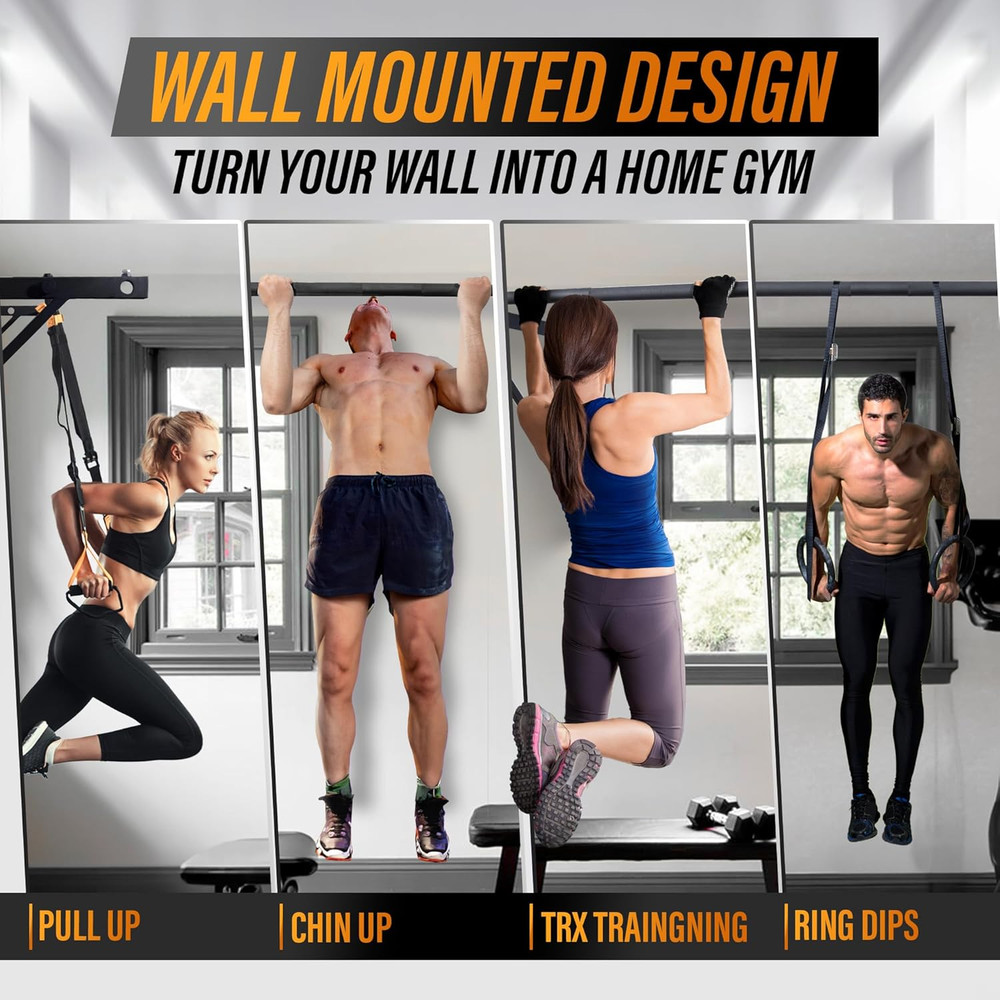 Heavy Duty Wall Mounted Pull up Bar – Multi-Grip Pull Ups / Pull up Bar Ceiling