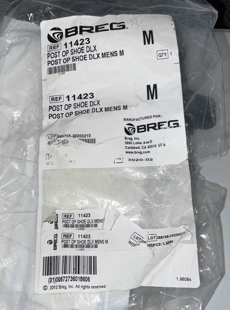 Breg Post-Op Shoe Deluxe 11423 Men’s Size Medium