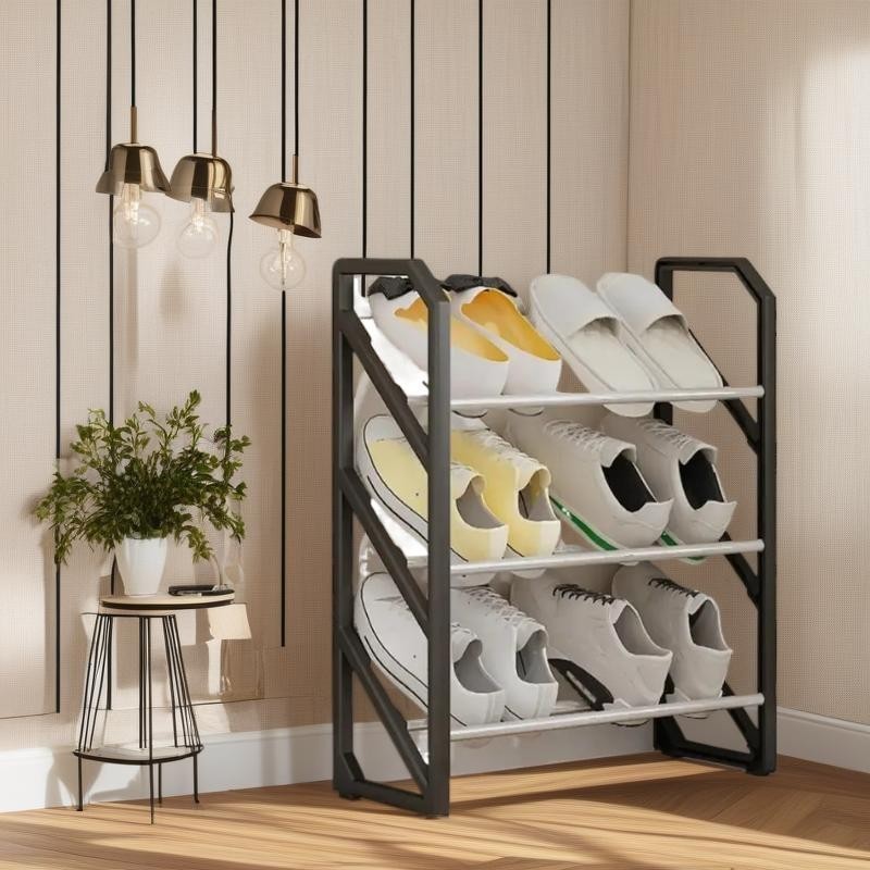 3-Tier Stackable Shoe Rack Organizer Space Saving for Entryway Closet