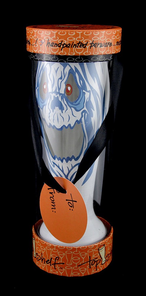 Zeckos Three Sheets Hand Painted Ghost Pilsner Glass