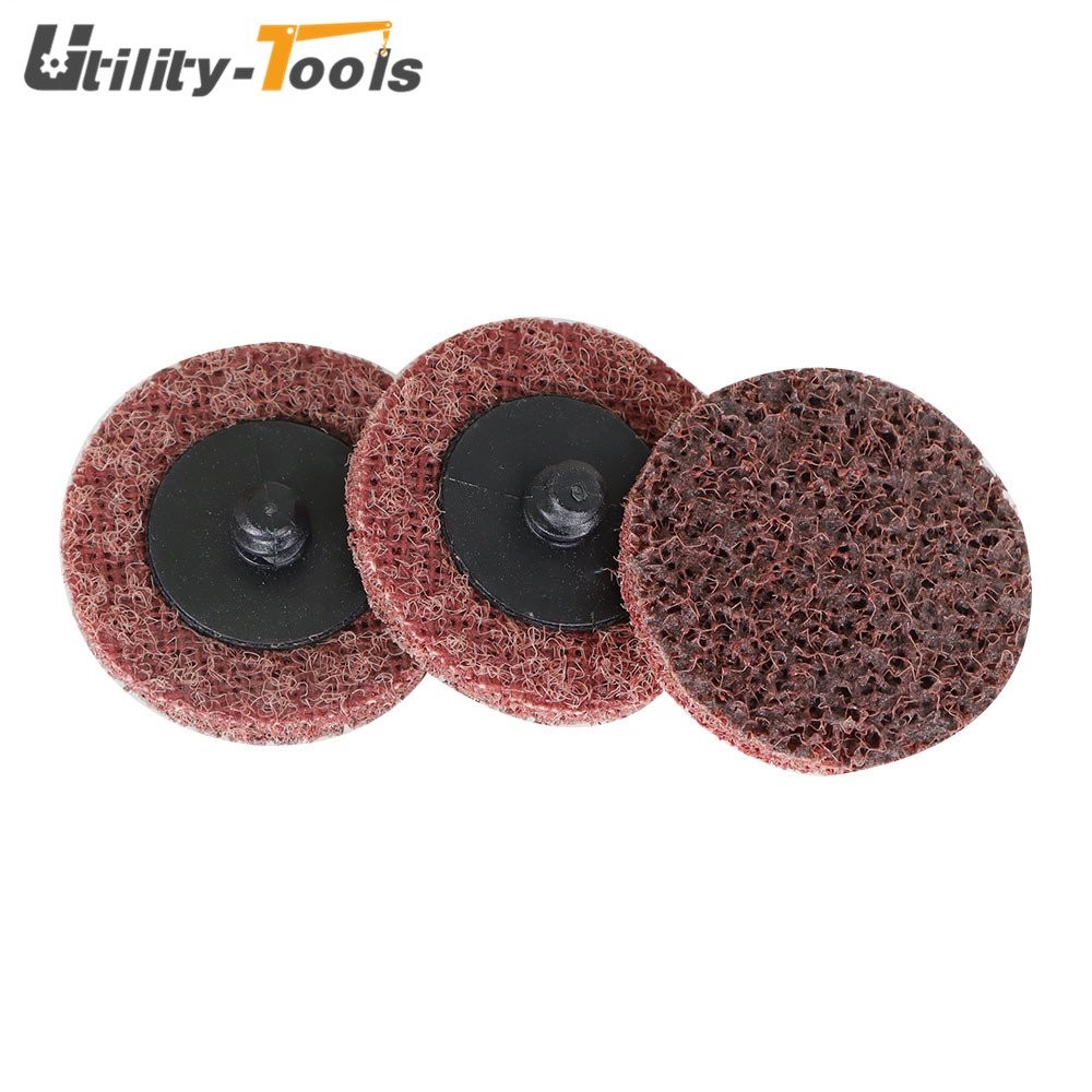 50× 2" Medium Surface Conditioning Discs Roll Lock Die Grinder Sanding Pads US